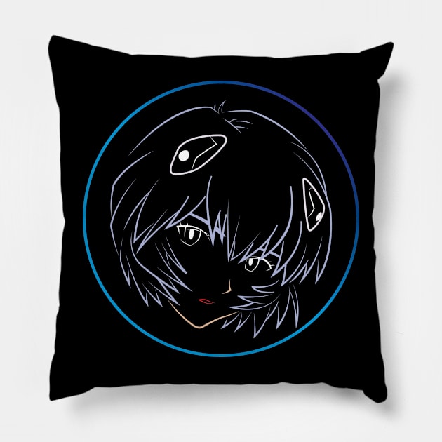 Rei Ayanami's Face - 01B Pillow by SanTees