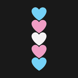 Stack of Rainbow Trans Flag Hearts T-Shirt