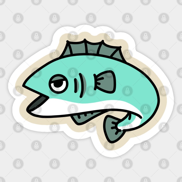 cute blue simple fish - Fish - Sticker