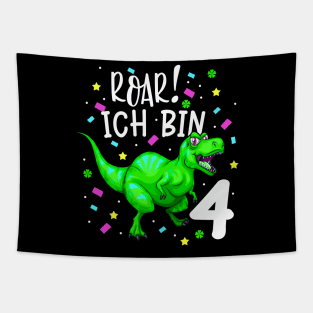 Dinosaurier Kinder 4. Geburtstag Dino T-Rex Jungen Tapestry