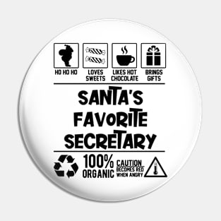 Santa's Favorite Secretary Santa Claus Pin