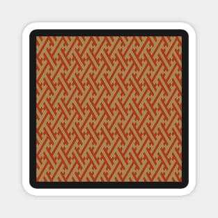 Traditional Japanese Sayagata Geometric Pattern in Fall Colors Magnet