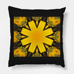 Unique yellow flower Kaleidoscope pattern Pillow