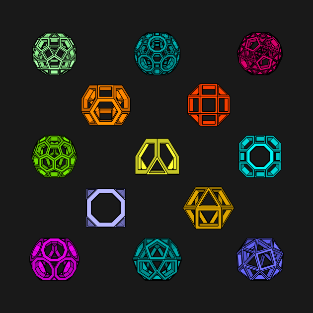 gmtrx Lawal v2 Skeletal Archimedean Solids color matrix 1 by Seni Lawal