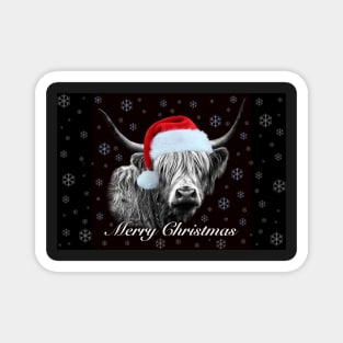 Christmas Highland Cow Magnet