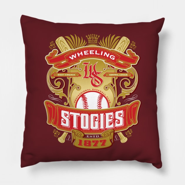 Wheeling Stogies Pillow by MindsparkCreative