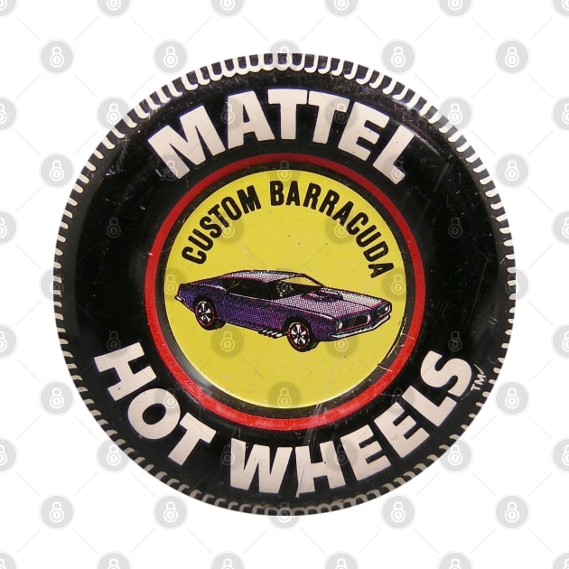 Hot Wheels "Custom Barracuda" Red Line Button by offsetvinylfilm