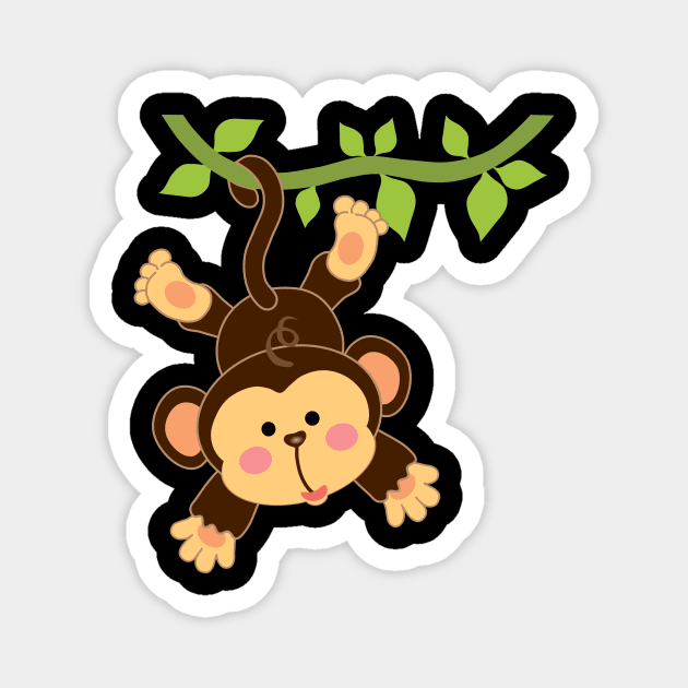 Cute Little Monkey Magnet by shapeUP