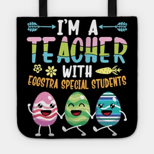 Bunnies Dancing I'm A Teacher With Eggstra Special Students Tote