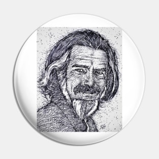 ALAN WATTS - ink portrait .1 Pin