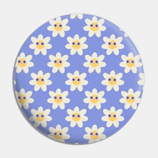 Seamless groovy daisy pattern Pin