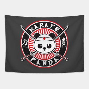 Karate Panda Circle logo Tapestry