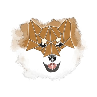 Geometric Shiba Inu Print T-Shirt