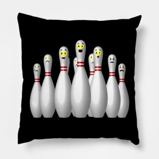 Scared Bowling Pins Pillow