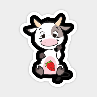 Strawberry Cow, Cute , Cartoon Magnet