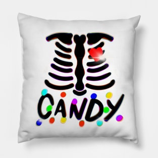 Skeleton Ribcage Candy Belly Halloween Costume Pillow