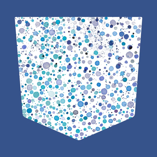 Pocket - FIREFLIES DOTS BLUE by ninoladesign