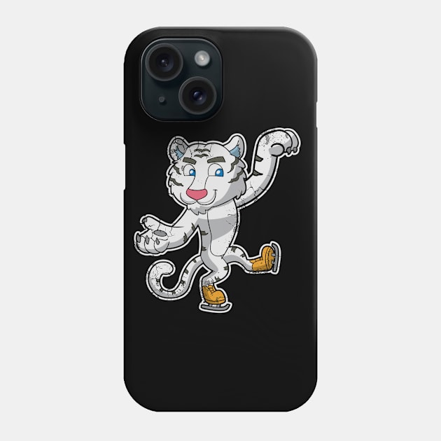 Ice Skater White Tiger Figure Skate Winter Sports Phone Case by E