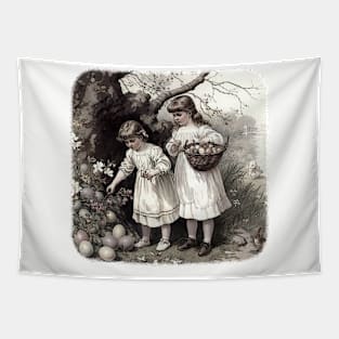 Children Gathering Easter Eggs Tapestry