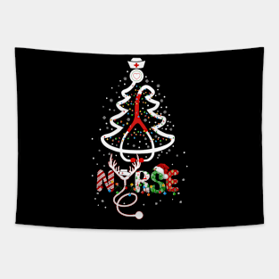 Christmas Nurse Christmas Stethoscope Tree For Nurses Women Tapestry