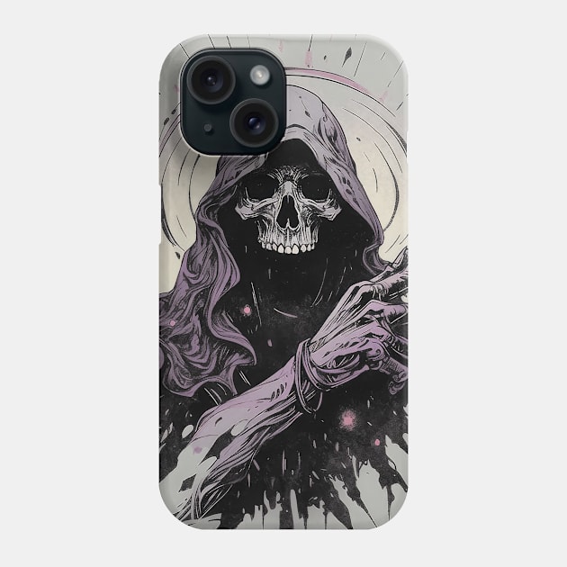 Monochrome Illustration of Skull Phone Case by Sheptylevskyi