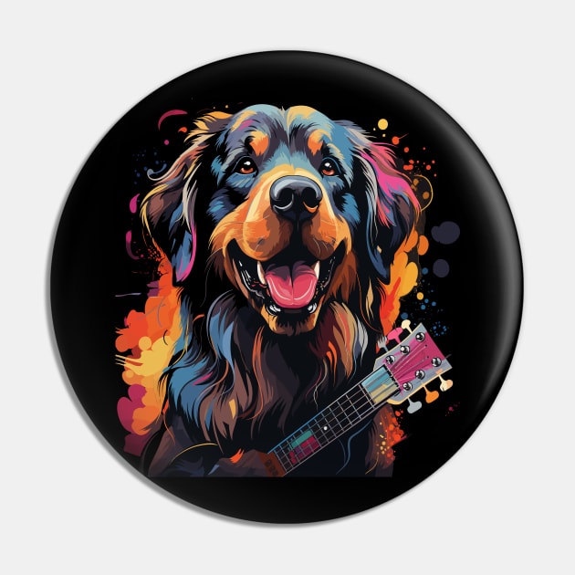 Tibetan Mastiff Playing Guitar Pin by JH Mart