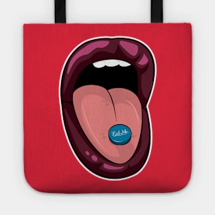 Purple Lipstick Eat Me Blue Pill Tote