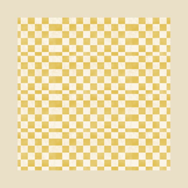 Yellow Checker Pattern by WalkSimplyArt