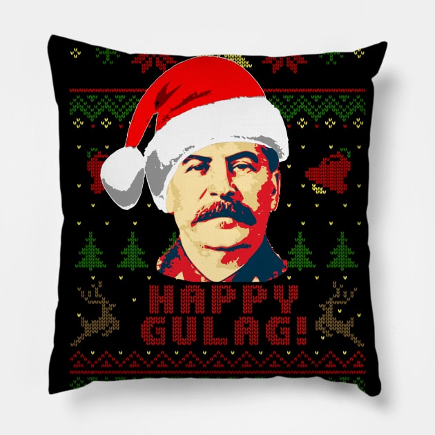 Joseph Stalin Happy Gulag Pillow by Nerd_art