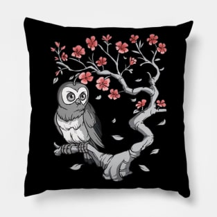 Owl Cherry Blossom Sakura Pillow