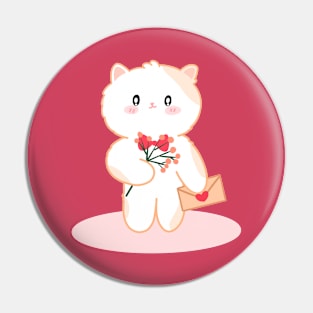 Valentine Cat in love Pin