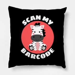 Scan My Barcode | Zebra Pun Pillow