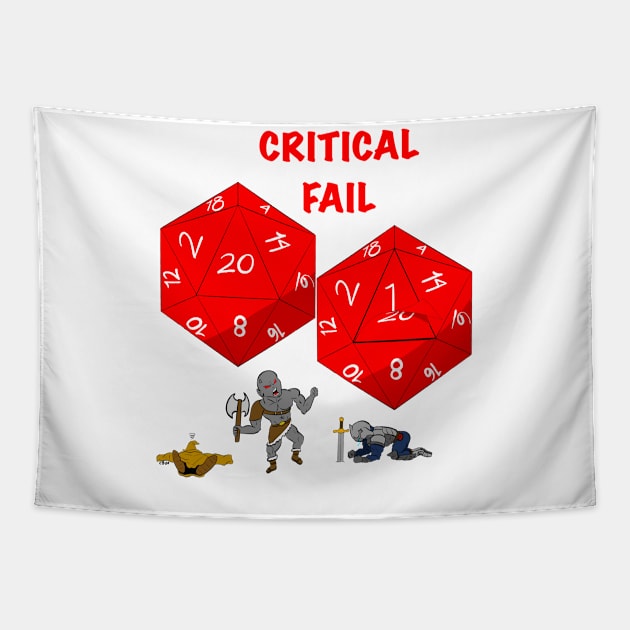 Critical Fail Tapestry by Art by Some Beach