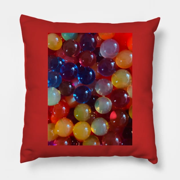 Colorful jelly bubbles Pillow by baksuart