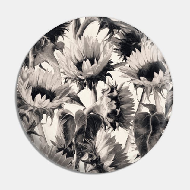 Sunflowers in Soft Sepia Pin by micklyn