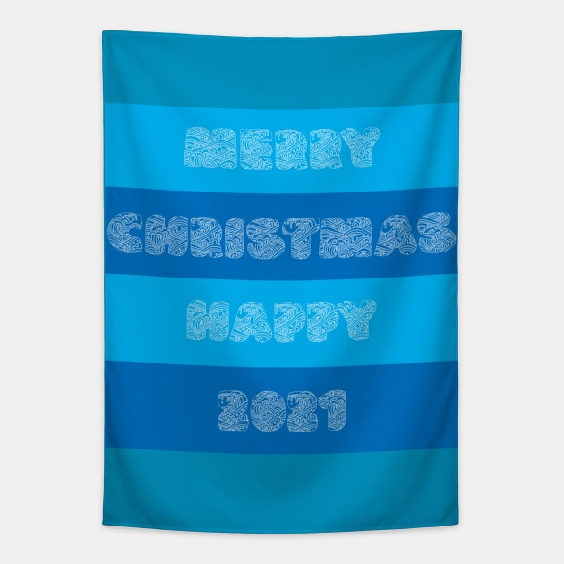 Merry Christmas Frozen Lake Tapestry by yayor