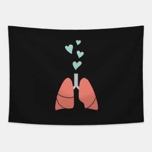 Coral lungs and mint hearts Tapestry