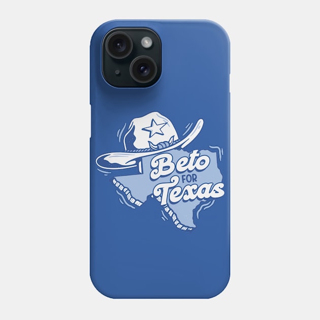 Beto for Texas // Retro Texas Cowboy Hat & State Outline Phone Case by SLAG_Creative