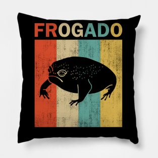 Black Desert Rain Frog Frogado Retro Vintage Style Pillow