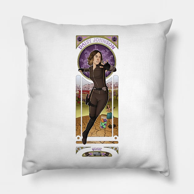 Art Nouveau - Daisy Johnson Pillow by eclecticmuse