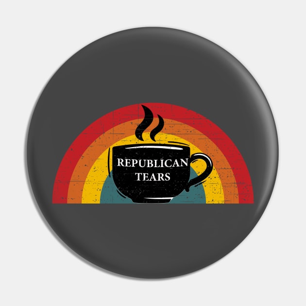 Republican Tears Sunset Retro Gift Pin by Creative Endeavors