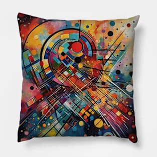 Colorful Music Geometric Abstract Painting Pillow