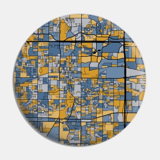 Arlington Map Pattern in Blue & Gold Pin