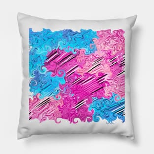 Pinkit blue Abstract Pillow