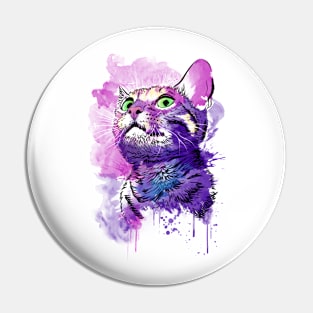 Cat Watercolor Pin