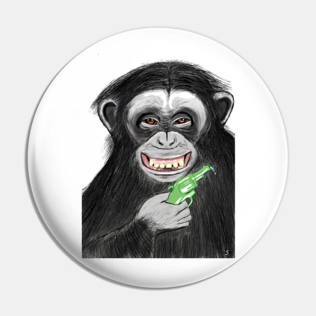 chimpanzee with watergun Pin by msmart