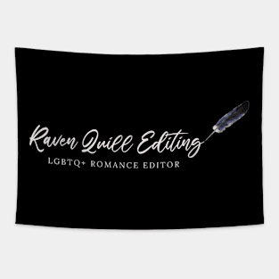 Raven Quill Editing Signature Logo - White Text Tapestry