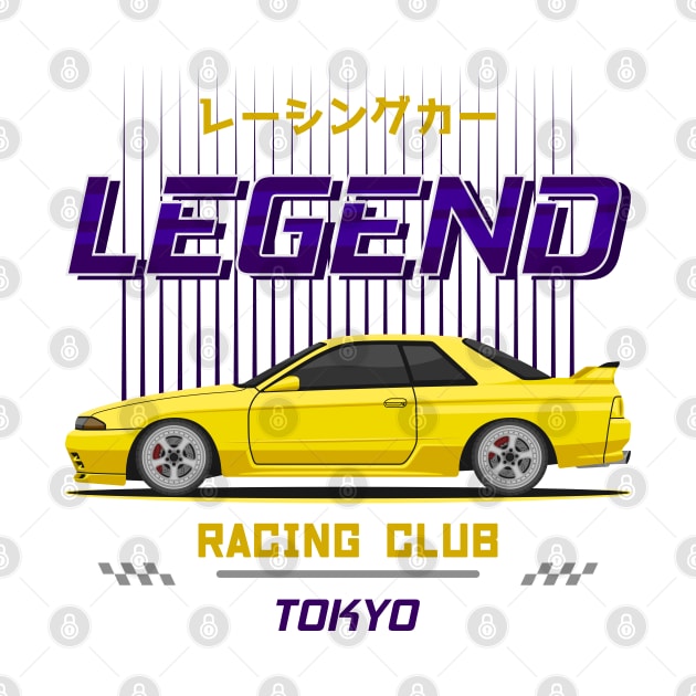 Racing Club Yellow Skyline GTR R32 by GoldenTuners