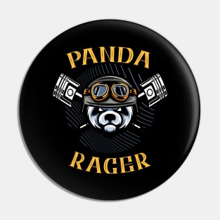 Panda Racer Motorcyclist Biker Gift Pin