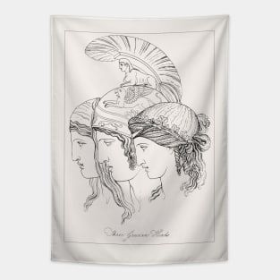 Three Grecian Heads Tapestry